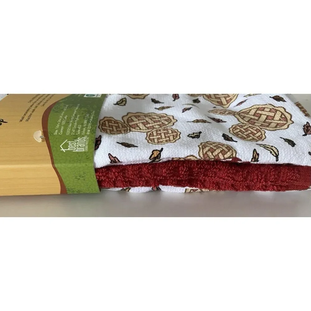 3 Pack Disney Mickey Minnie Mouse Autumn Fall Pie Leaves Kitchen Towels 16 X 26”
